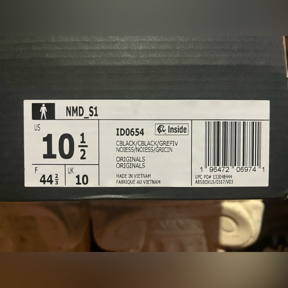 Adidas NMD S1 Tiger Stripe Black Sz 10.5 - Picture 6 of 6